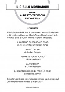 Finalisti Premio Tedeschi 2023